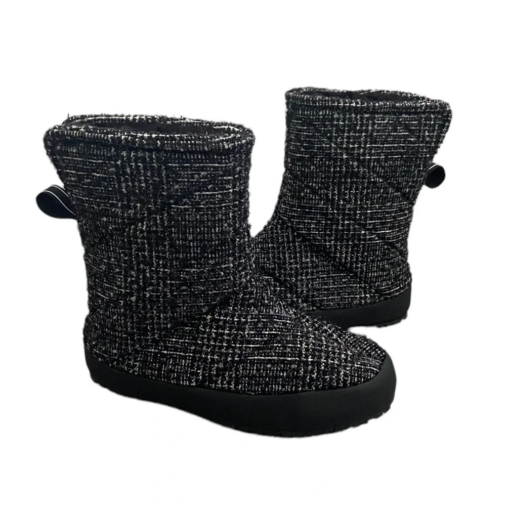 New P448 Quilted Faux Fur Tweed Bootie size 38 EUR 8 US